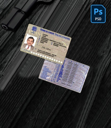 Andorra driving license PSD